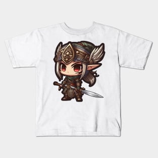 Anime Samurai Elf Chibi Kids T-Shirt